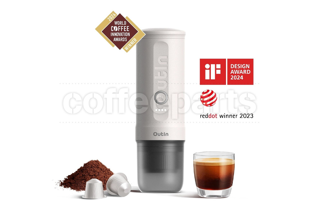 Outin Nano Portable Espresso Maker: Pearl White | Coffee Parts