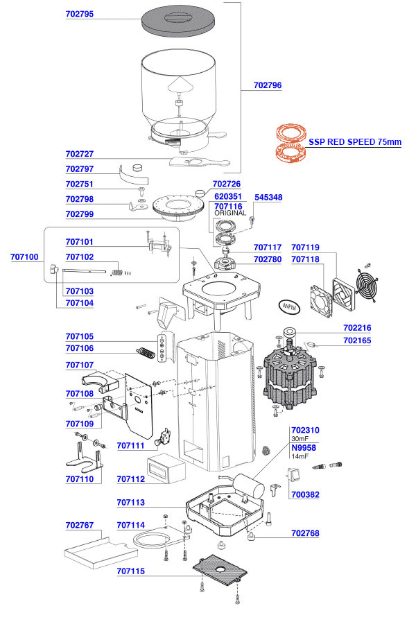 Anfim SCODY 2 Grinder Parts