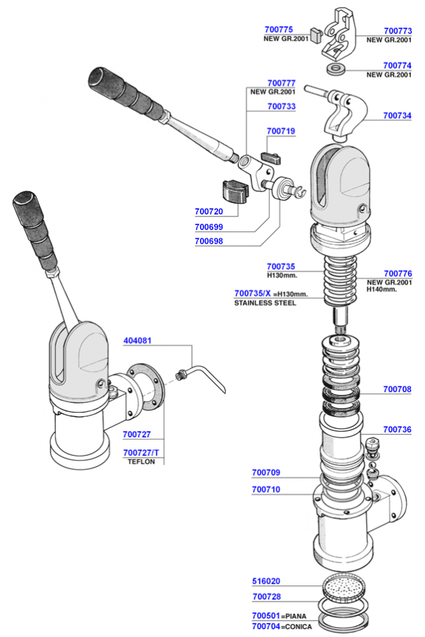 Lever Group Head Astoria Spare Parts Coffee Parts