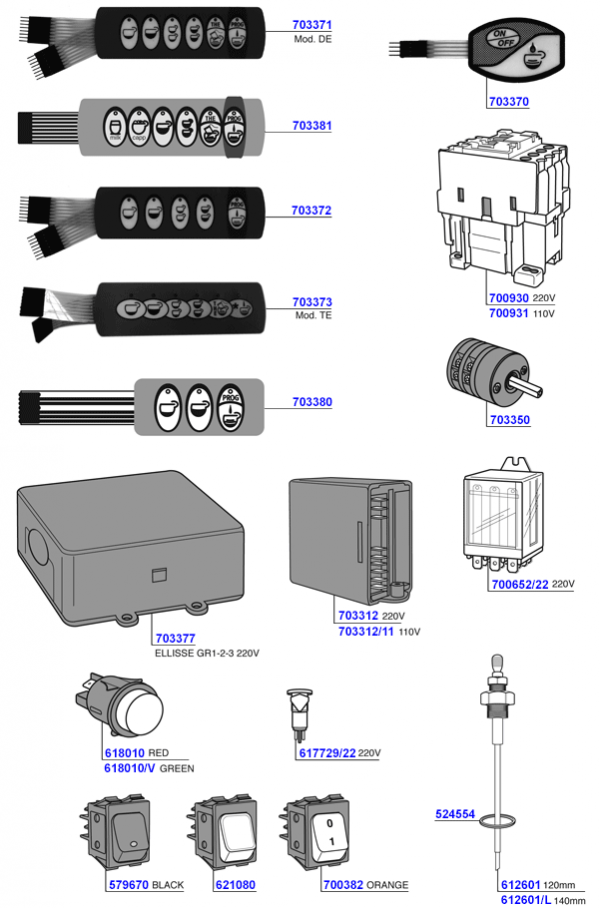 Bezzera - Touch pads, switches and control boards