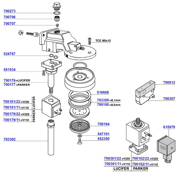 Bezzera - Group head and solenoids