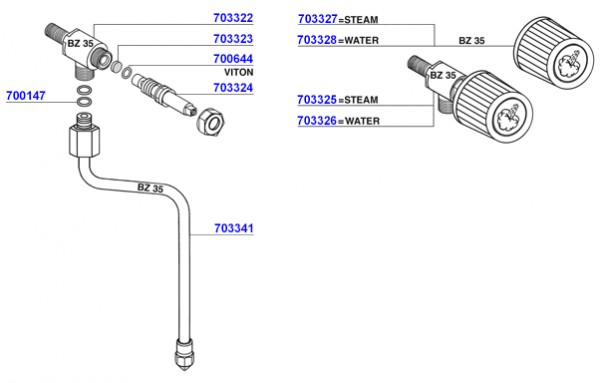 Bezzera - Steam and hot water valves 1