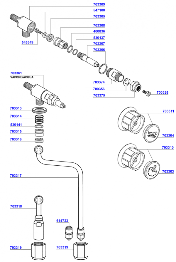 Bezzera - Steam and hot water valves 2