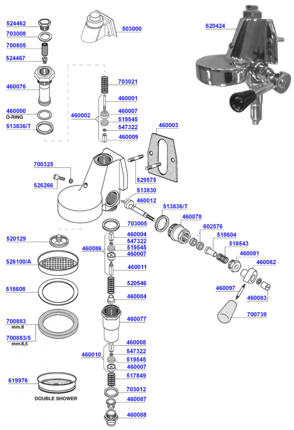 BFC - Group head e61 lever operated