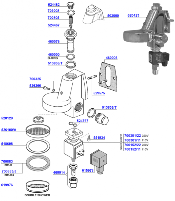 BFC - Group head e61 solenoid operated