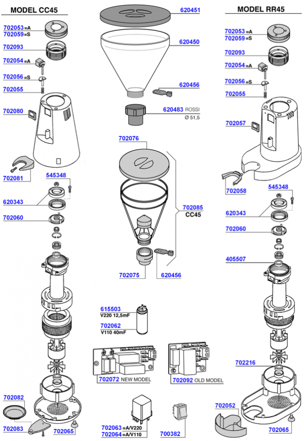 Boema - Cc45 / rr45 grinder parts