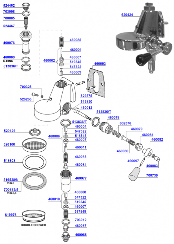 Boema - Group head e61 lever operated