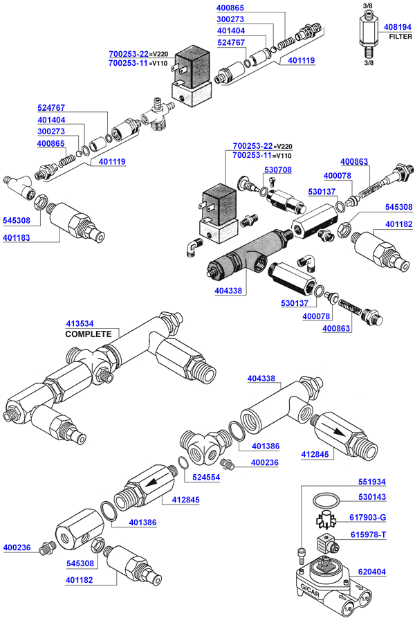 Brasilia - Water inlet valves and flowmeter