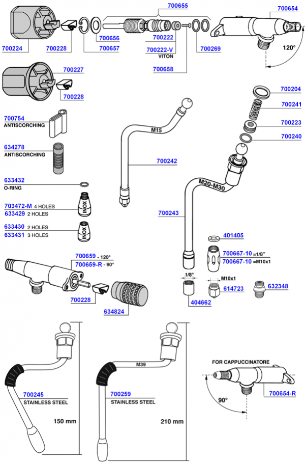 Cimbali - Steam and hot water valves