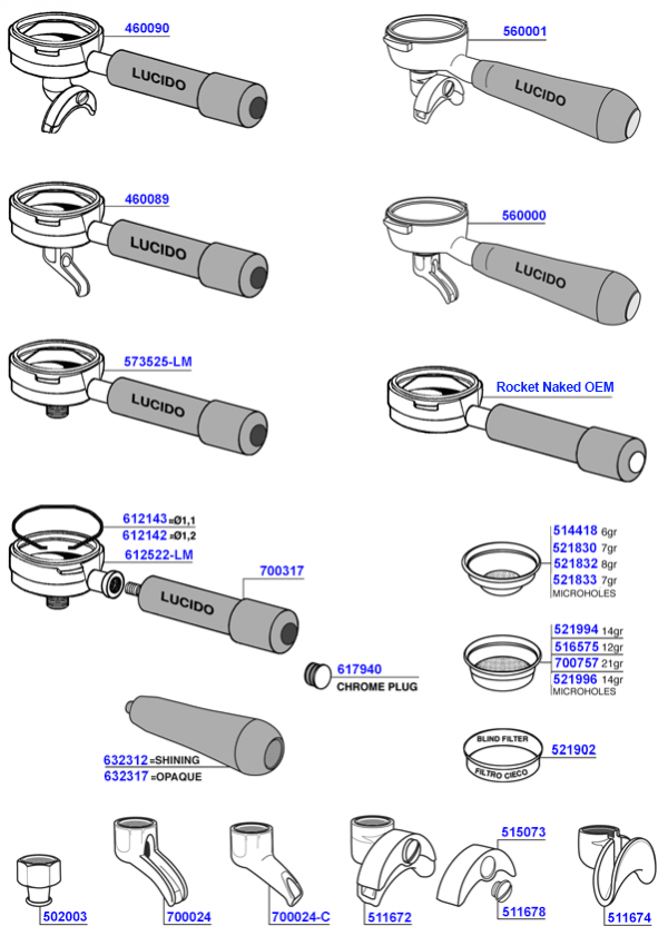 Rocket Portafilters and Filter Baskets