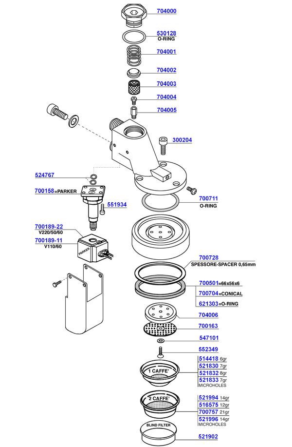 Elektra - Group head solenoid operated