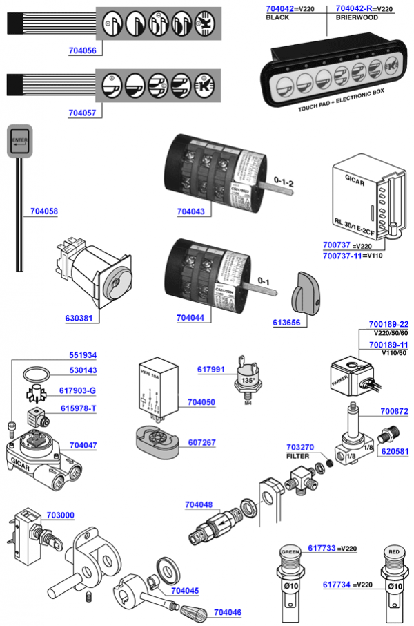 Elektra - Touch pads, switches and electrical components