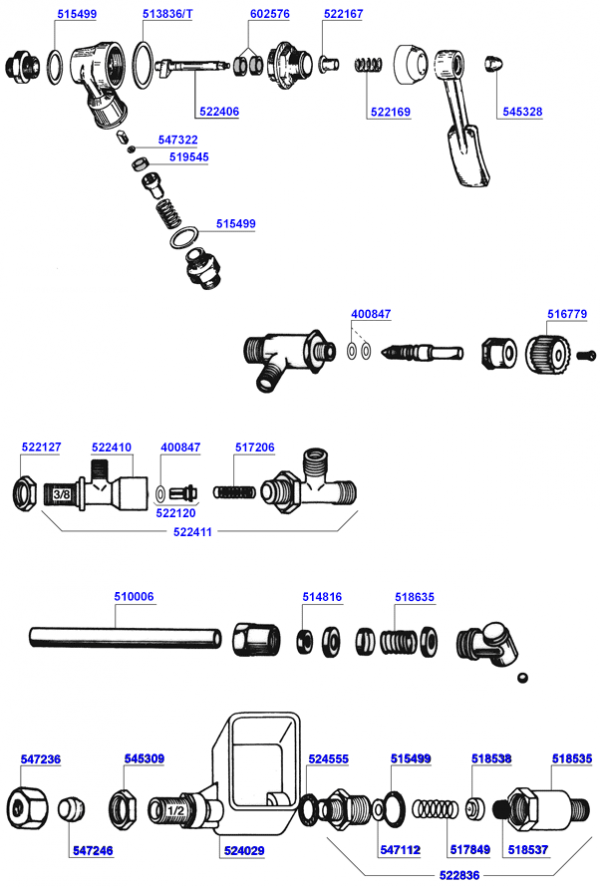 Faema - water inlet valves and drip trays