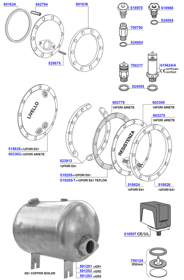 Faema - Boiler components and e61 boilers