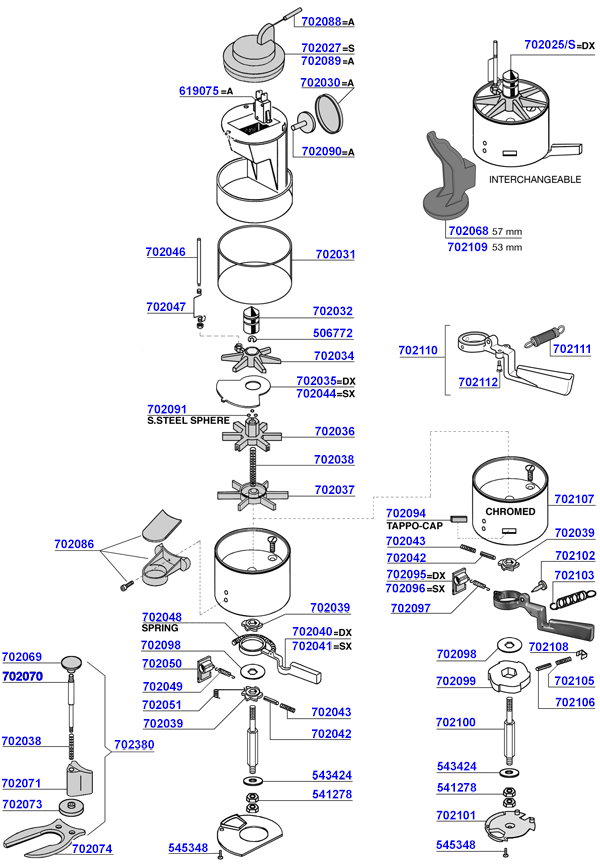 Gino Rossi - Dosage chamber parts