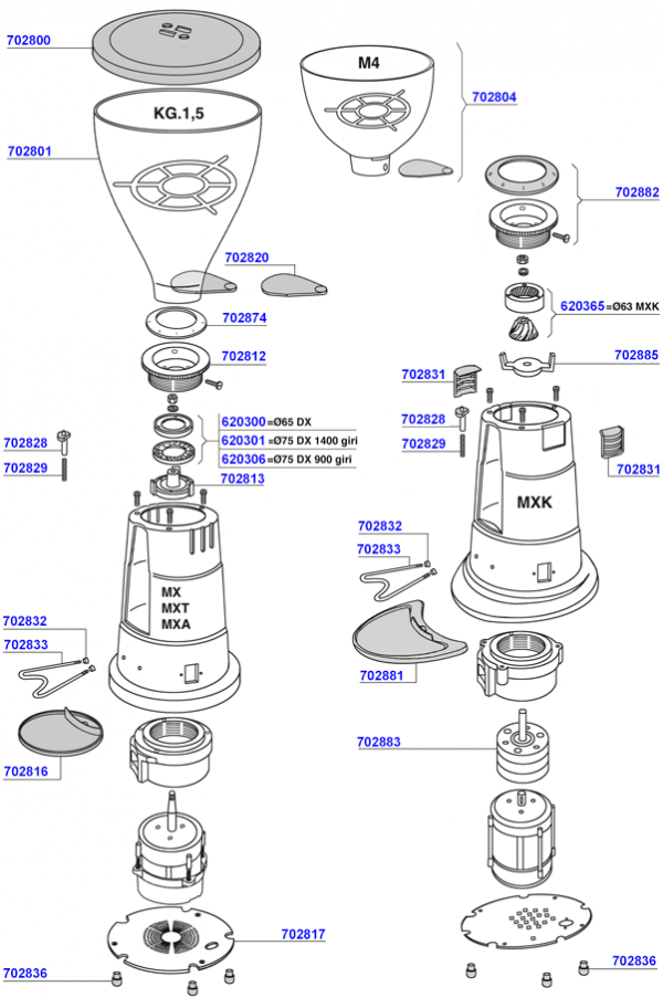 Macap - Hopper and main body parts