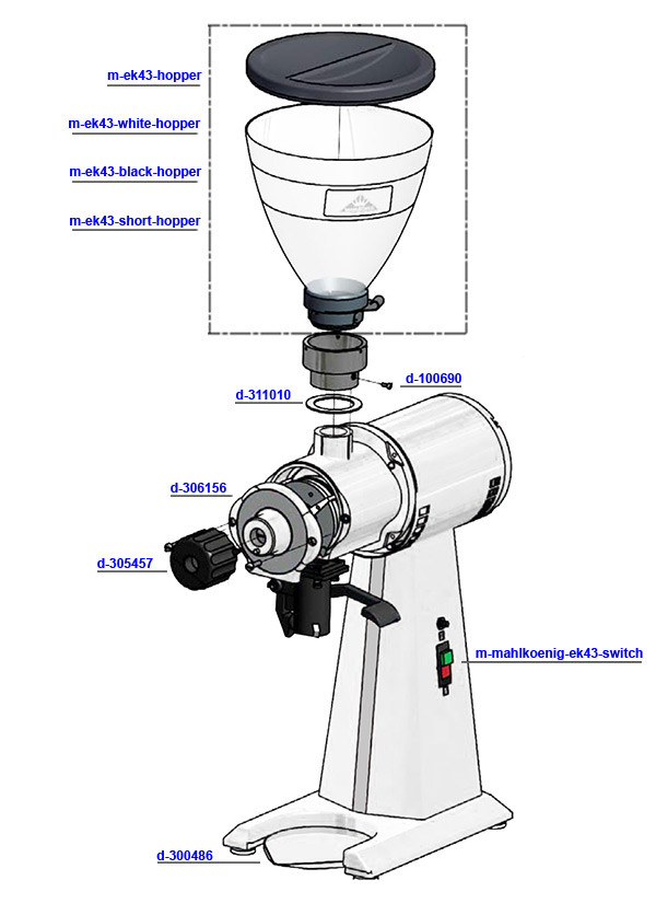 Mahlkonig EK43 - Hopper and Main Parts