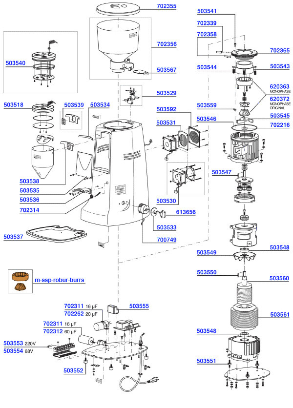 Mazzer - Electronic Robur parts