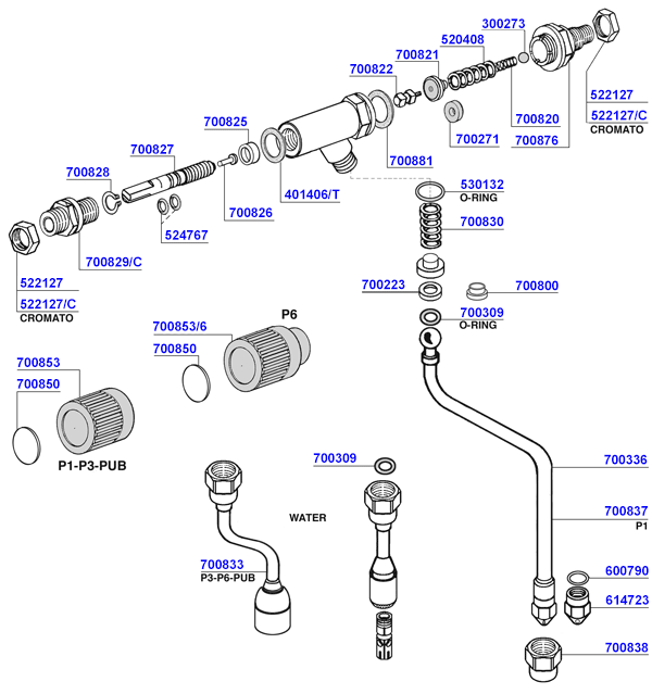 Pavoni - Steam and hot water valves