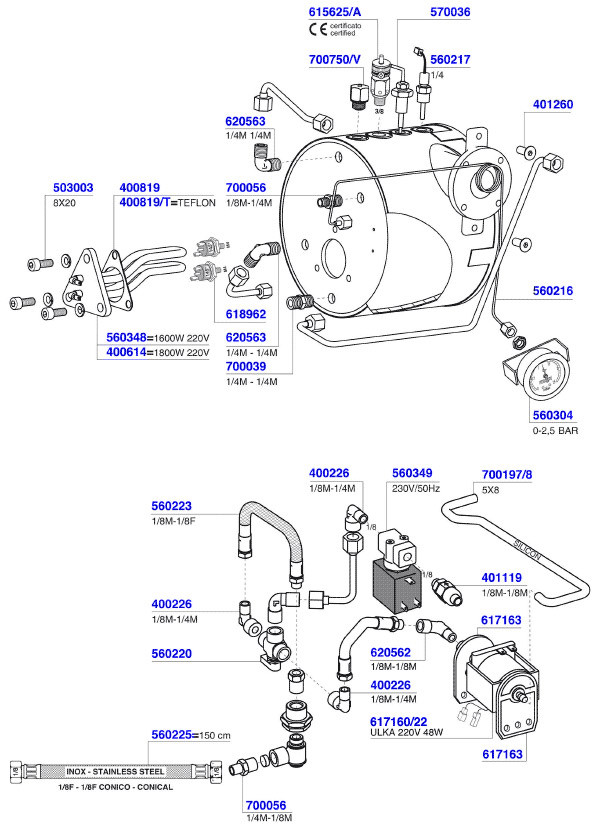 Profitec - PRO 800 Boiler Components