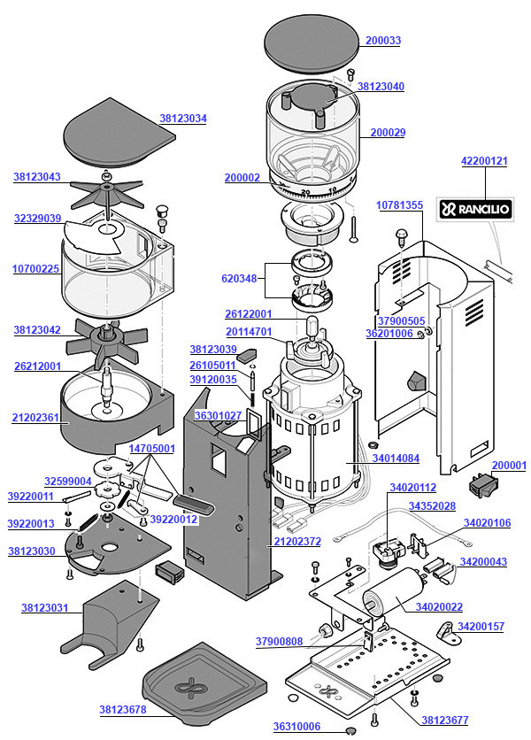 Rocky SS Doser Grinder Parts