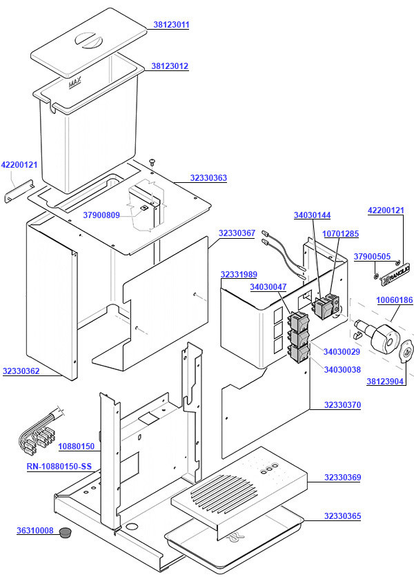 Silvia M V5 Body, Frame and Switches Rancilio Coffee Parts