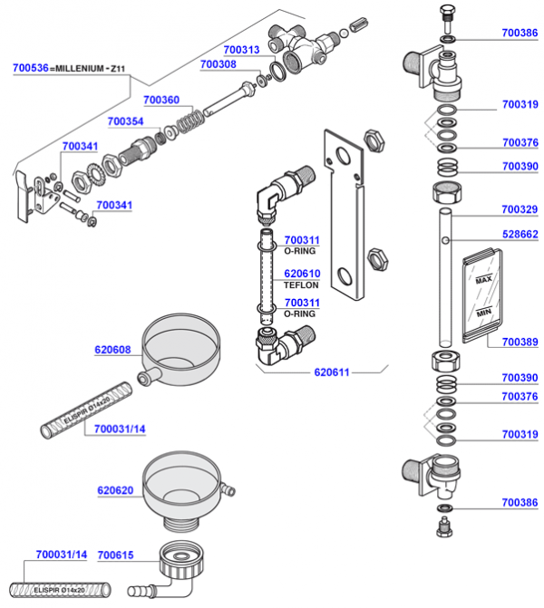 Rancilio - Water inlet, level and drain