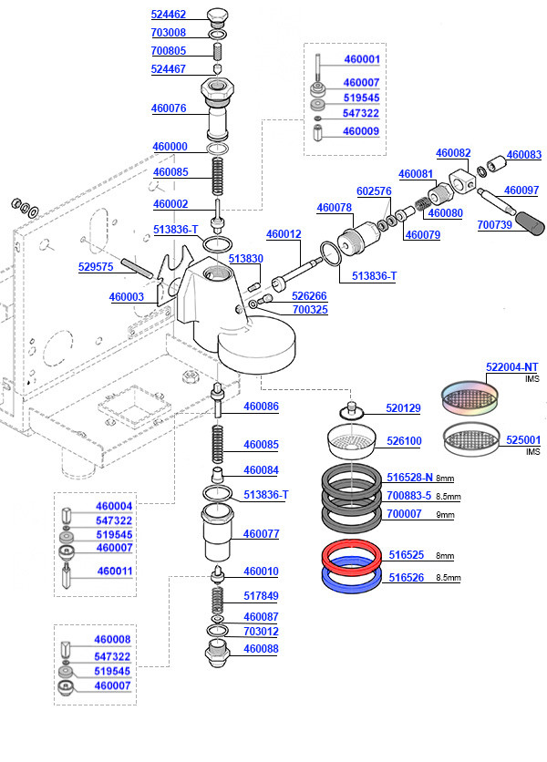 Group head e61 lever operated