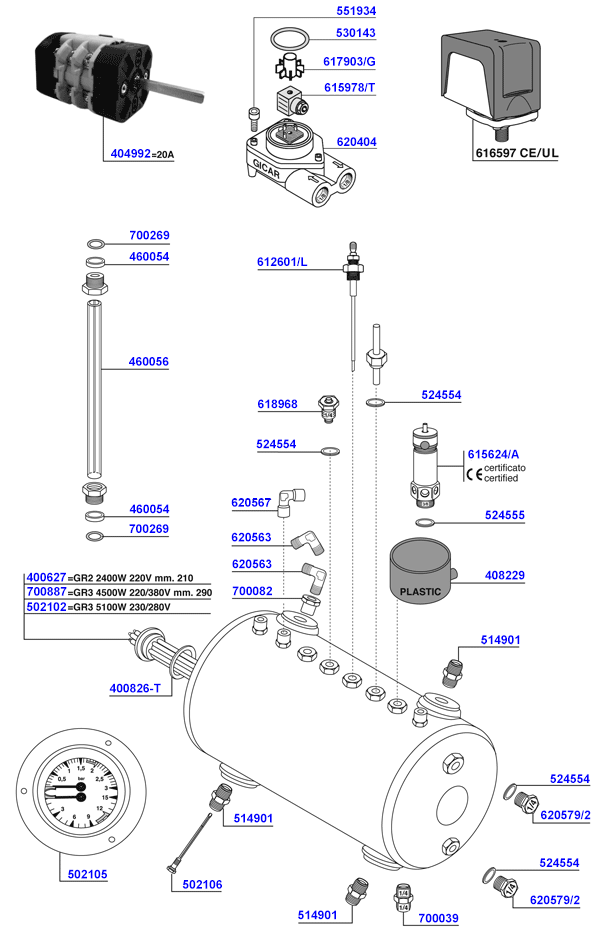 San Remo - Elements and boiler components