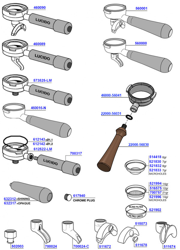 Portafilters and filter baskets Slayer Espresso Coffee Parts