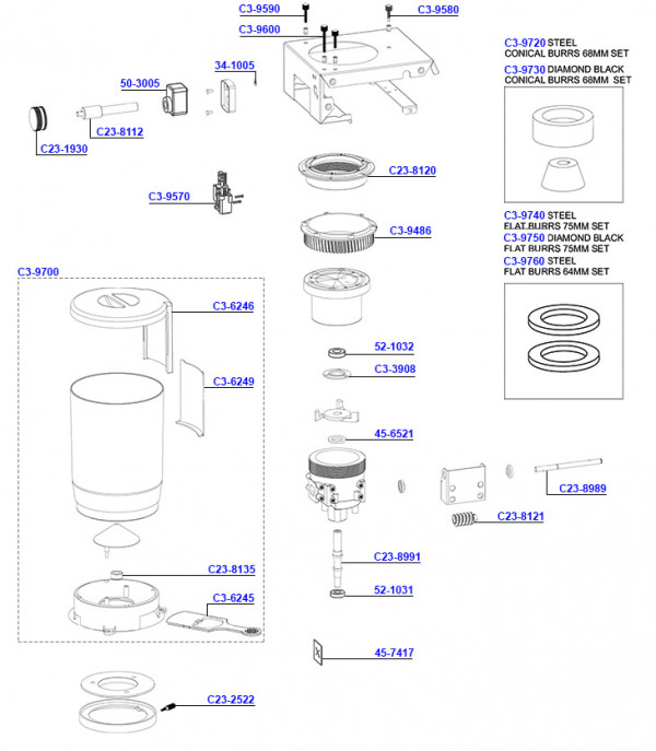 Slingshot Burrs and Hopper Assembly