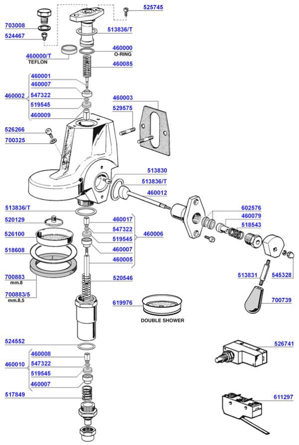 VBM - Group head e61 lever operated