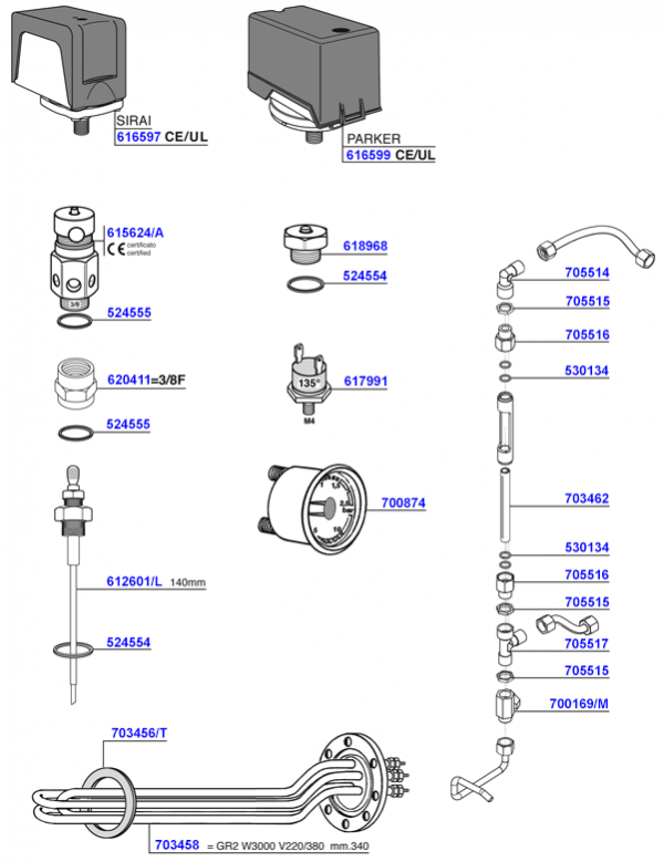 VA - Elements and boiler components