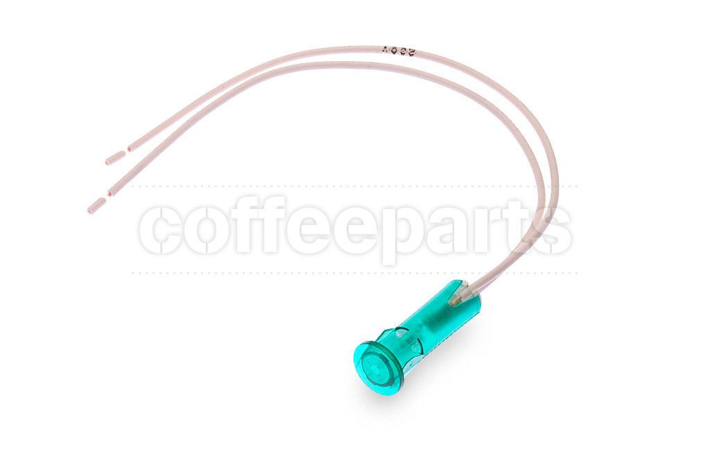 Green pilot lamp with wire d10 220v