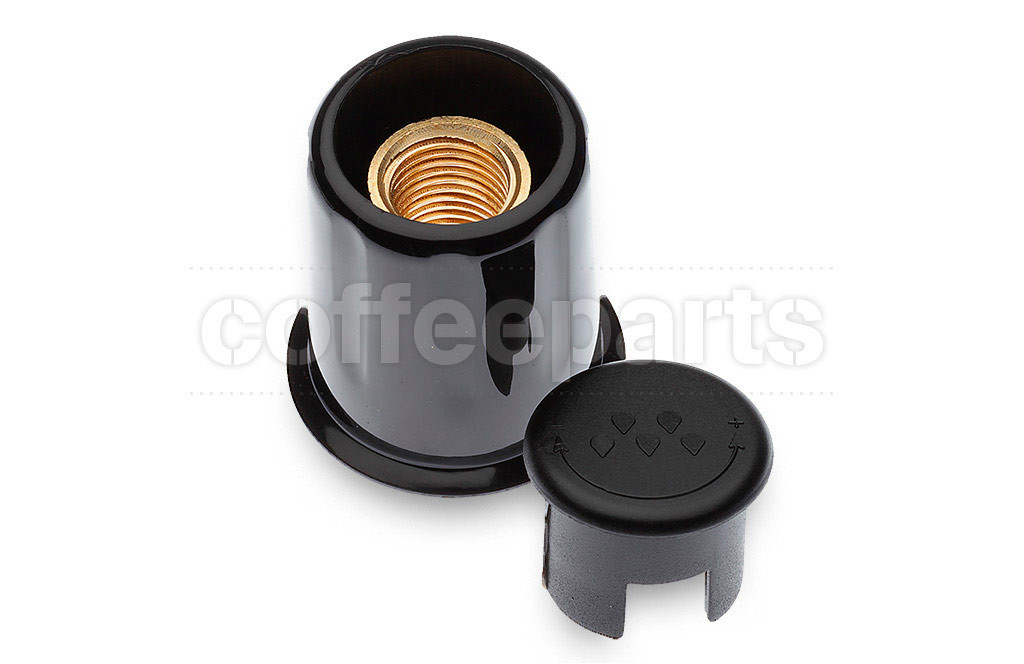 Steam valve knob with plastic ring