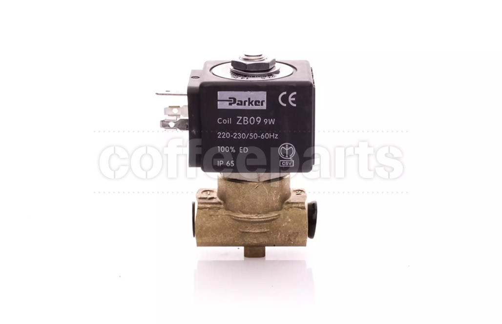 2-way PARKER solenoid valve 1/4-1/4 inch bsp 220v (complete)