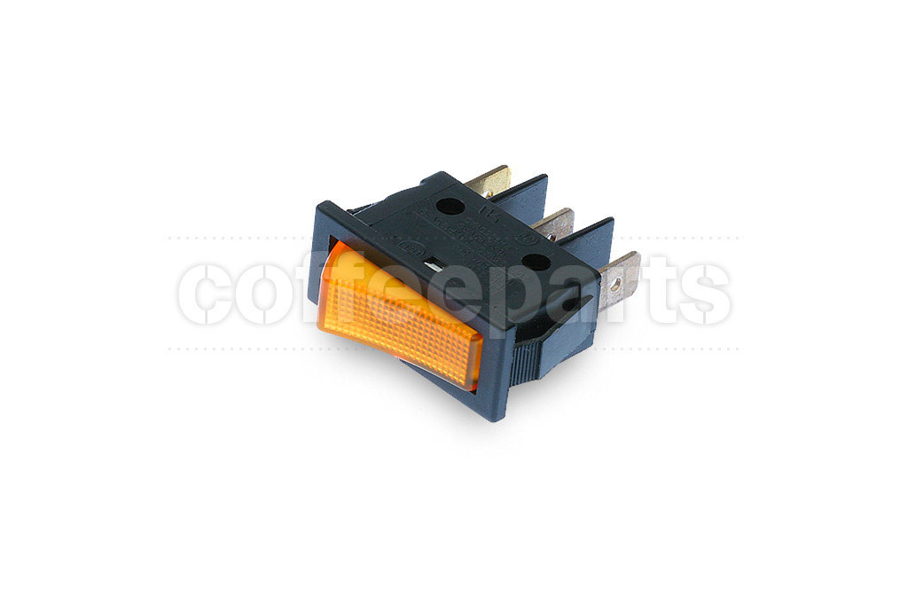 Orange 1-pole luminous switch