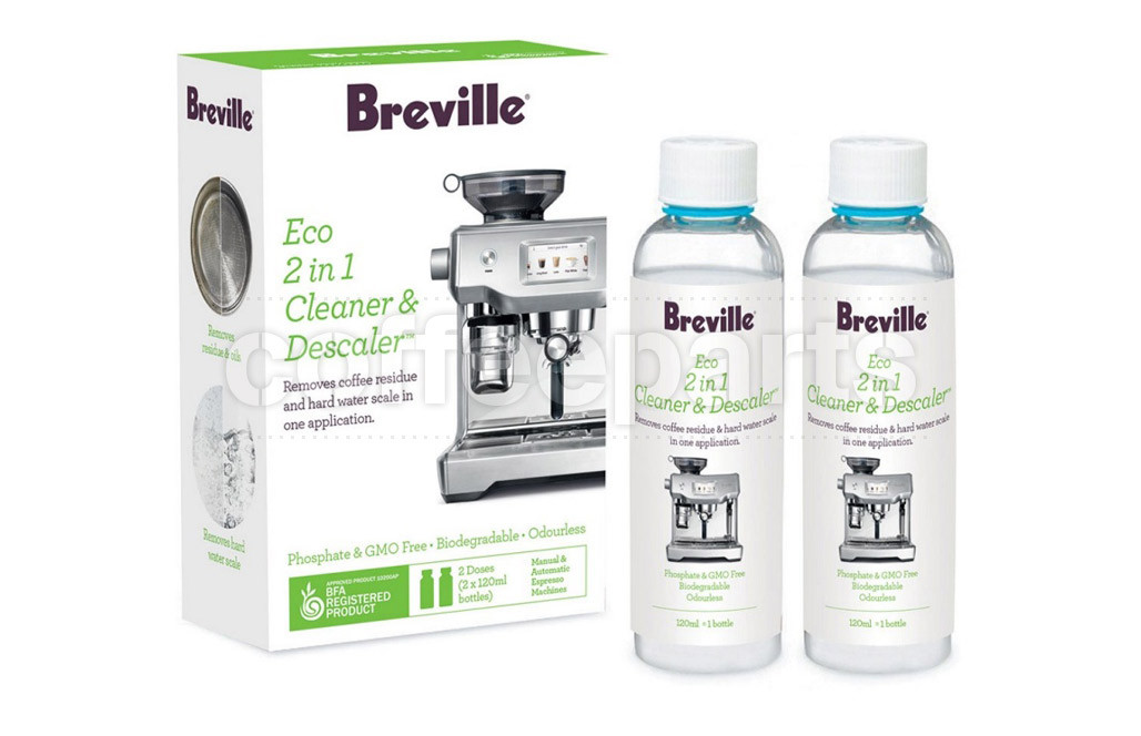 Breville 2 in 1 Cleaner & Descaler 120ml pack of 2 BES014CLR Coffee