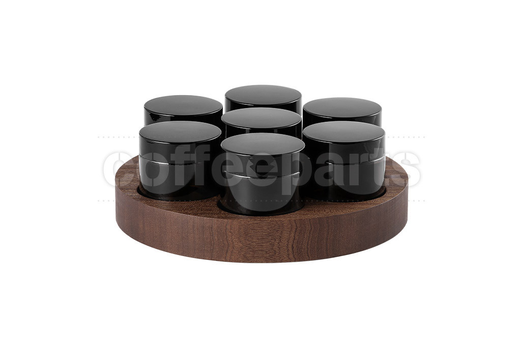 MHW Storage Canister Set 7 Glass Canisters+Walnut Tray Coffee Parts