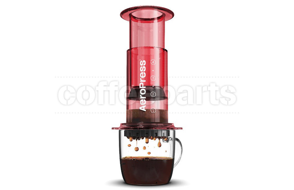 AeroPress Coffee Maker - Clear Red