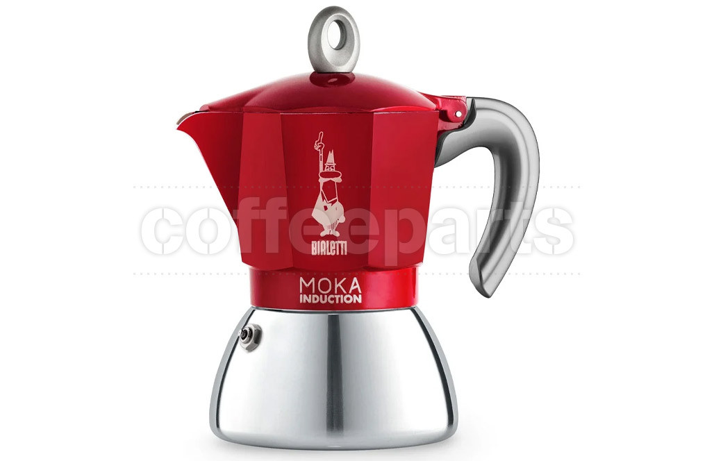 Bialetti 6 Cup Moka Induction Top Coffee Maker Red Coffee Parts