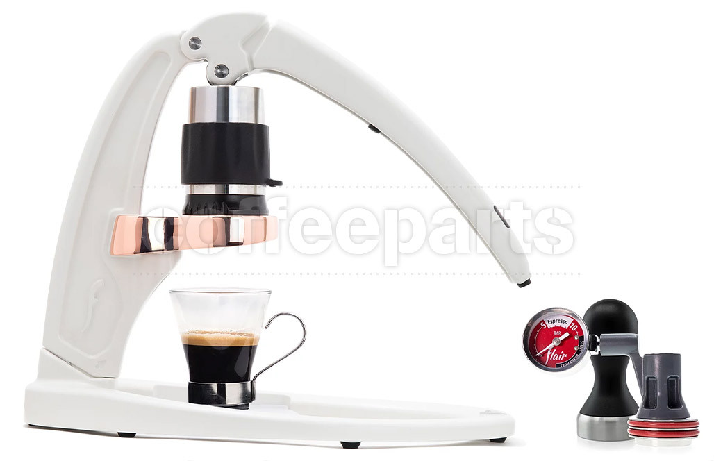 Flair Signature Coffee Maker with Pressure Kit: White