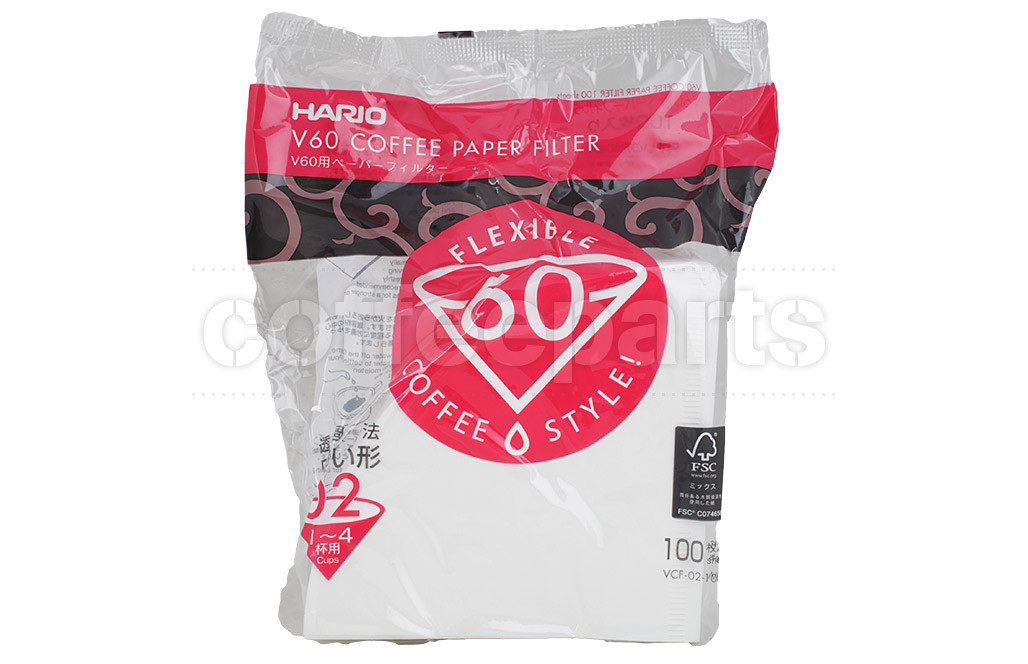 Hario 2-Cup V60 Drip Filter Papers: VCF-02-100W (100pcs)