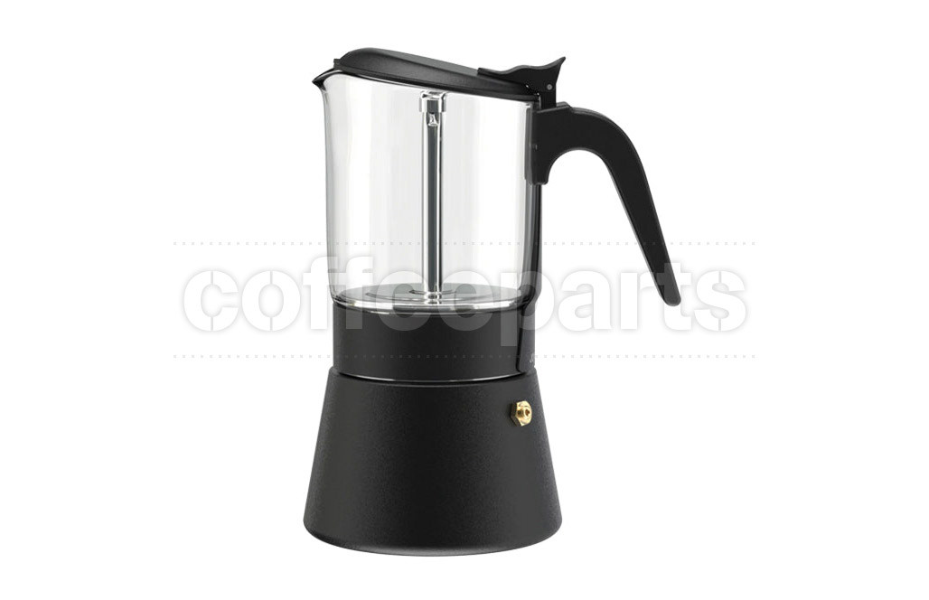 Joy Resolve ClearBrew Moka Pot Black: 360ml size, elegant design.  