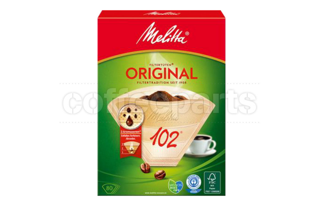 Melitta 102 Brown Paper Filters - 80 Pk 