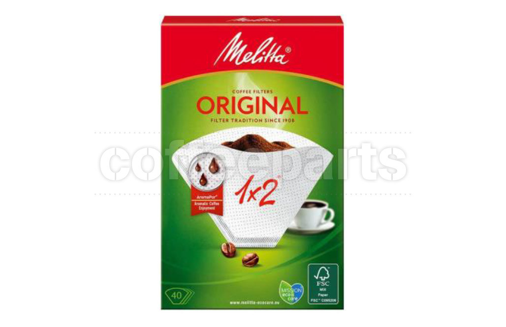 Melitta 1x2 White Paper Filters - 40 Pk 