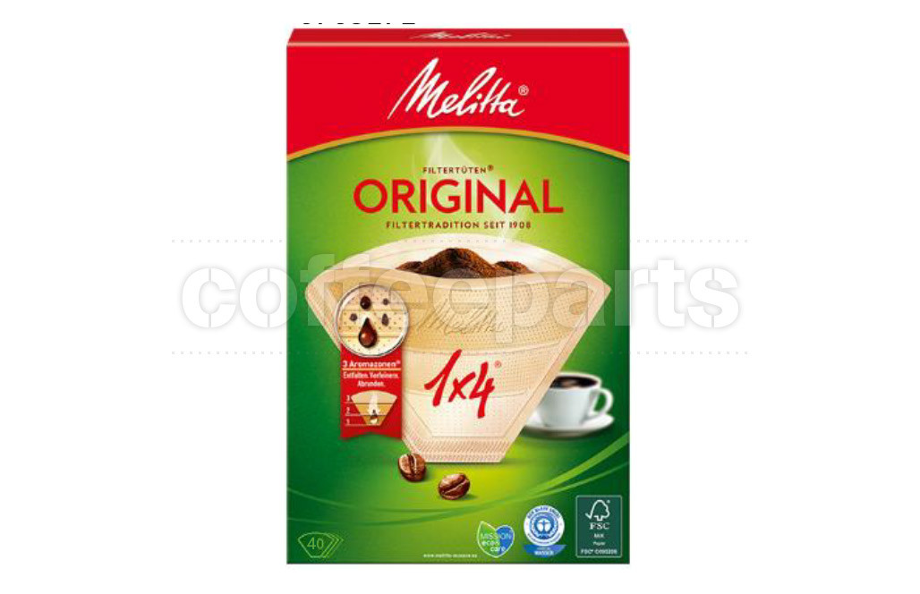 Melitta 1x4 Brown Paper Filters - 40 Pk 