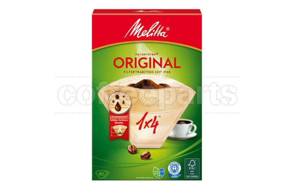 Melitta 1x4 Brown Paper Filters - 80 Pk 