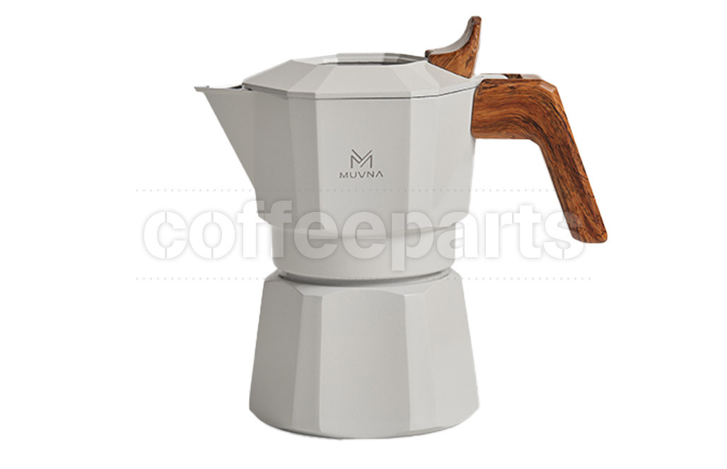 Elegant Muvna Moka Pot in white.