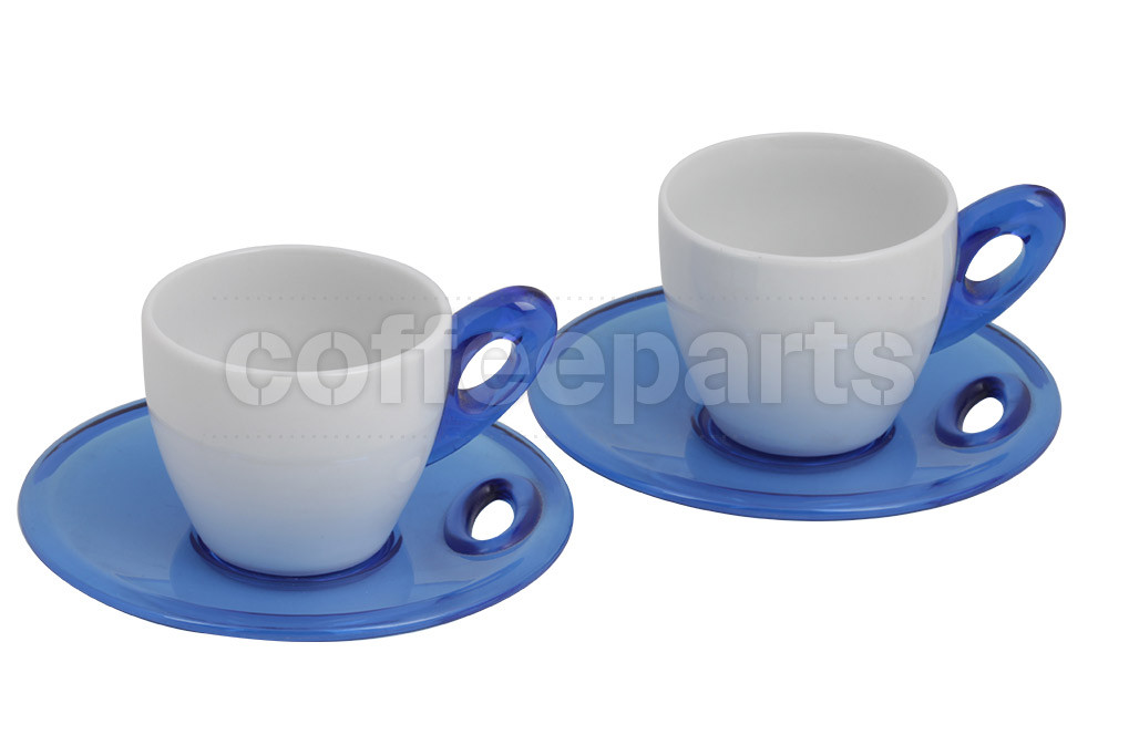 Clearance Biesse Set Of Two Espresso Cups Blue Coffee Parts